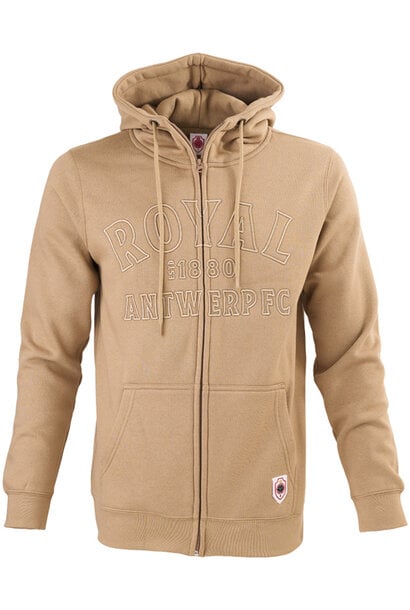 Zipped hoodie Royal Antwerp FC 1880 donkerbeige