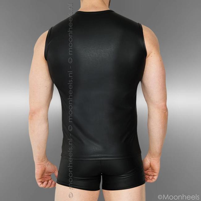 Exclusief Leren Shirt met hoogglans chroom D-ringen