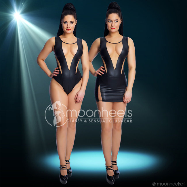 Exclusive soft-nude wetlook skirt "Lea"