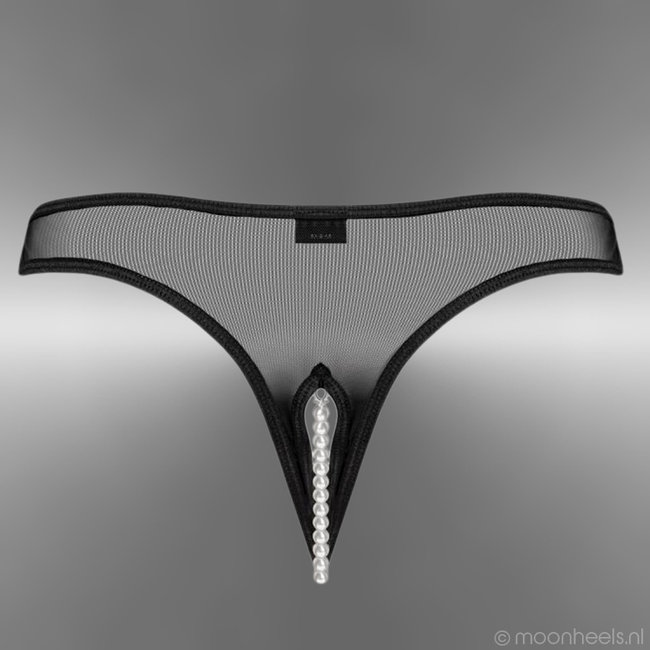 Sexy thong Jade with open crotch and pearls