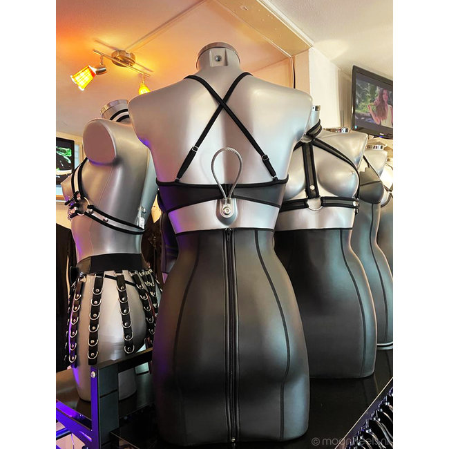 Exclusieve  top neopreen (rubber) "Bat-bra"