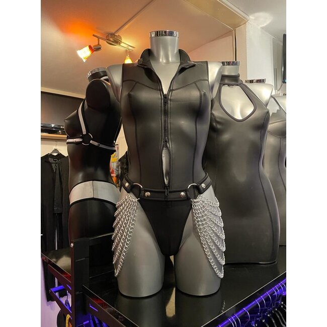 Classy Neopreen (rubber) body met 3-way zipper "Blue Line"