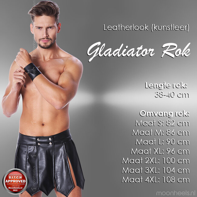 Stoere Gladiator rok van "Heavy Duty"kunstleer