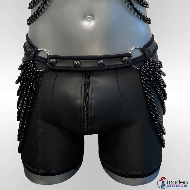 Adjustable neoprene men's hips belt  with black chic link chain