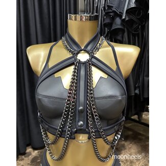 Exclusive elastic Neoprene (rubber) hip belt with chains -Reflective Green - Copy - Copy - Copy