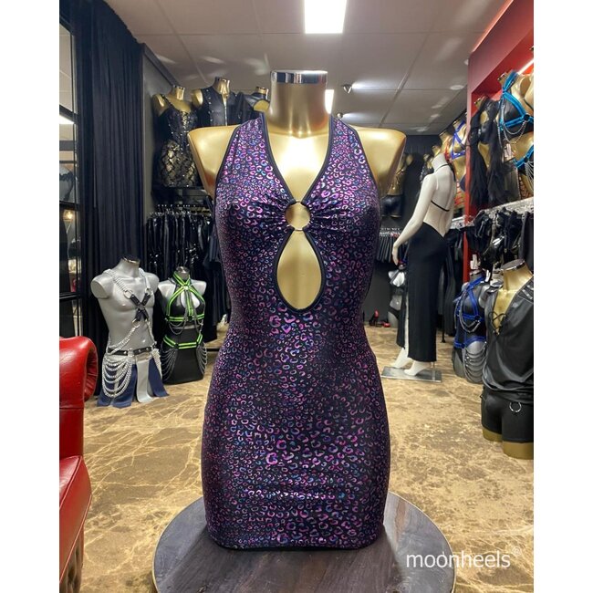 Verleidelijk metallic jurkje "Purple"