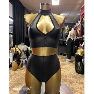 High-Waist string van neopreen (rubber)