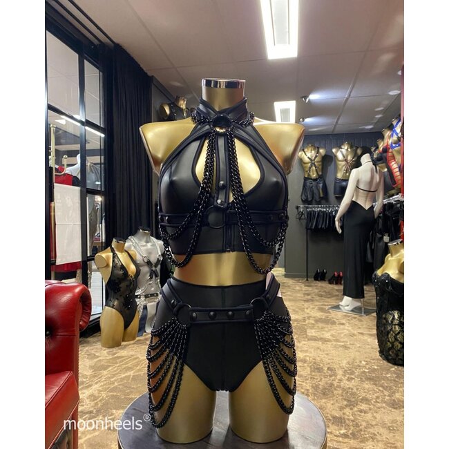 High-Waist string van neopreen (rubber)