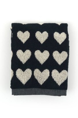 Bunzlau Castle Keukendoek Hearts Black