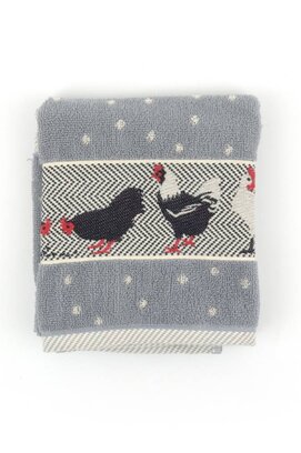 Bunzlau Castle Keukendoek Chickens Grey