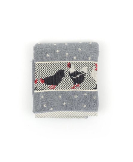 Bunzlau Castle Keukendoek Chickens Grey