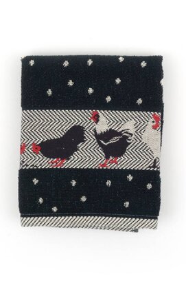 Bunzlau Castle Kitchen Cloth Chickens Black (poulets)