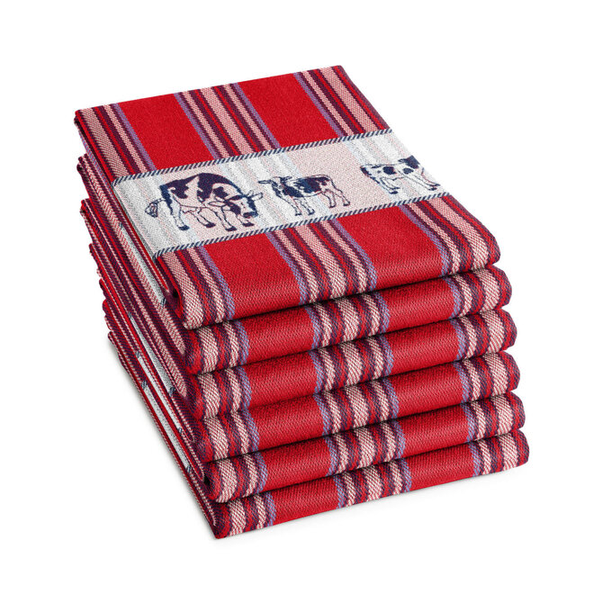 DDDDD torchon frison 60x65 rouge