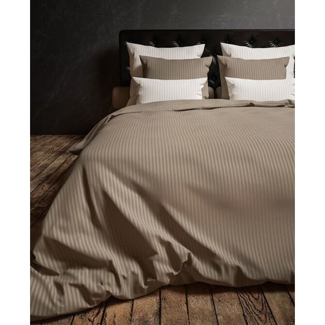 Heckett Lane housse de couette Satin stripe taupe grey