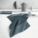 DDDDD DDDDD torchon feuilles 60x65 bleu atlantique