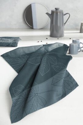 DDDDD theedoek leaves  60x65 atlantic blue