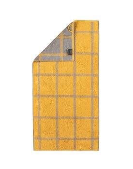 Cawö Two-Tone Karo Handdoek curry 50/100