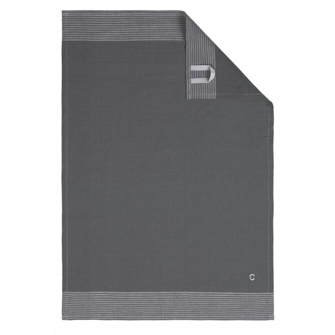 Cawö Torchon bicolore 50x70 ardoise