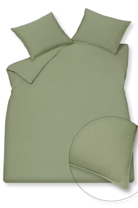 Vandyck Washed Cotton Duvet Cover Smoke Green 140x220