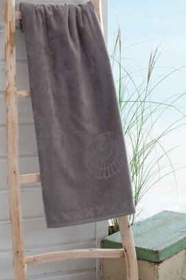 Hippocampe Serviette de plage Coquillages Gris 100x200