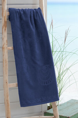 Seahorse Strandlaken Shells Navy 100x200