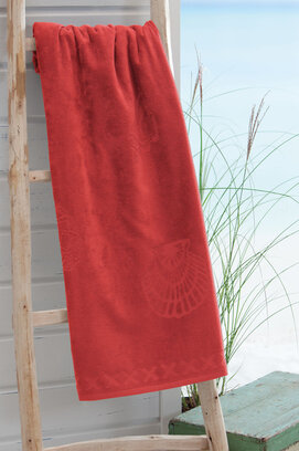 Hippocampe Serviette de plage Coquillages Rouge 100x200