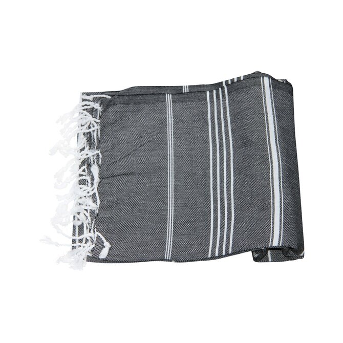 Serviette Hamam 100%coton 100x180cm Anthracite