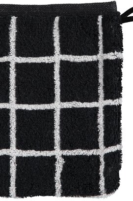 Cawö Zoom Karo Washandje schwarz