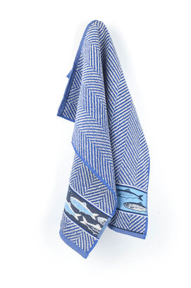 Bunzlau Castle Keukendoek Fish Royal Blue