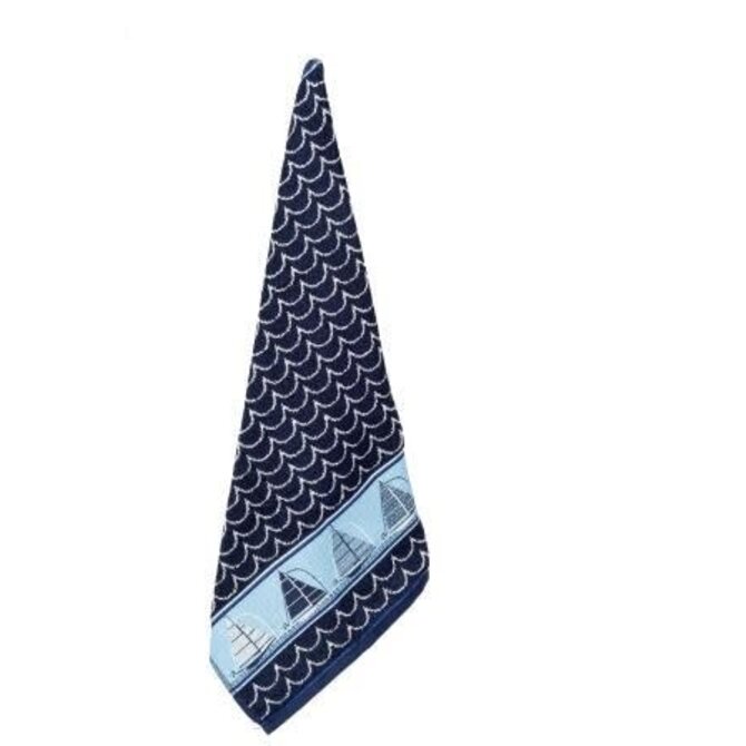 Bunzlau Castle Kitchen Towel Boat Dark Blue