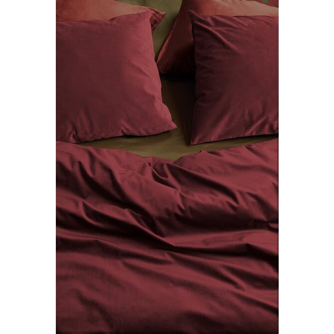 At Home by BeddingHouse Tender Housse de couette - Rouge foncé 200 x 200/220 cm