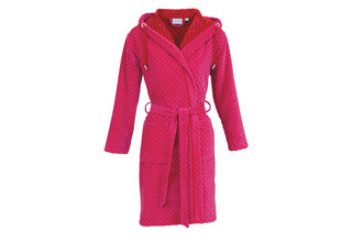 Peignoir de bain court pour femmes Carl Ross 410310 rose/rouge foncé 36/38