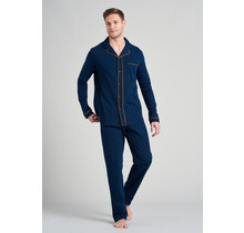 Schiesser heren pyjama lang 175638 nachtblauw
