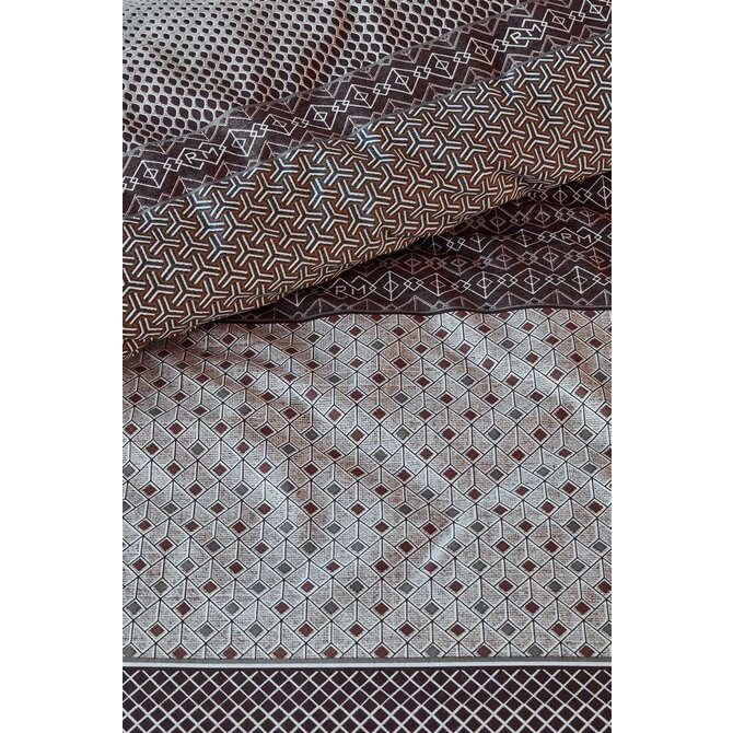 Rivièra Maison Retrograde Dekbedovertrek - Bruin 140 x 200/220 cm + 1x 60 x 70 cm