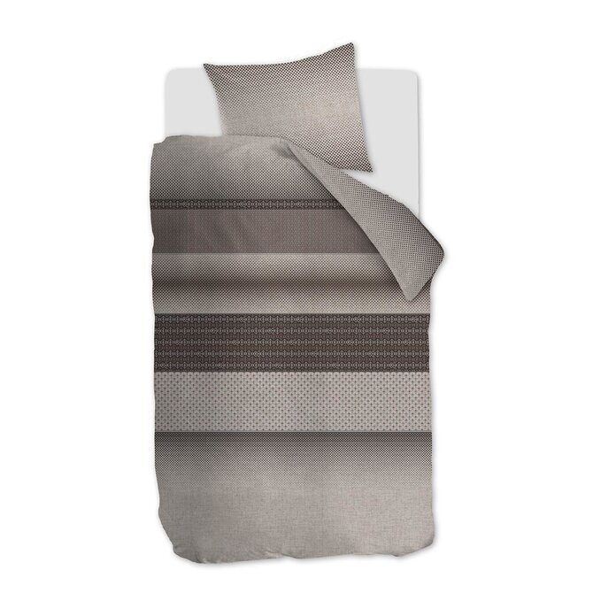 Rivièra Maison Retrograde Dekbedovertrek - Bruin 140 x 200/220 cm + 1x 60 x 70 cm