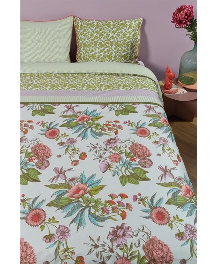 Oilily Line Flower Dekbedovertrek - Multi 240 x 200/220 cm + 2x 60 x 70 cm