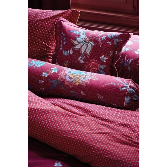 Pip Studio Flower Festival Roller Cushion - Dark Red 1x 22 x 70 cm