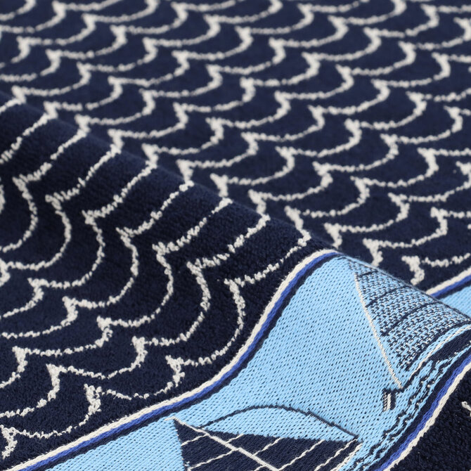 Bunzlau Castle Kitchen Towel Boat Dark Blue