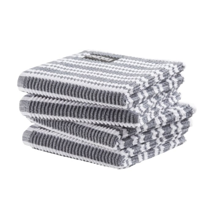 DDDDD vaatdoek Stripe grey 30 x 30 cm