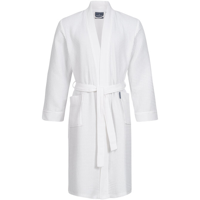 Morgenstern peignoir Luca tissu gaufré Kimono 120cm Blanc S