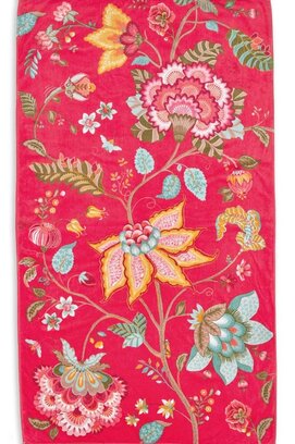 Pip Studio Pip Flowers Serviette de plage - Rouge 100 x 180 cm