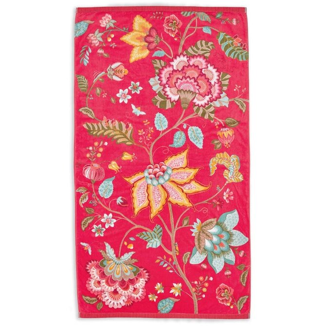 Pip Studio Pip Flowers Serviette de plage - Rouge 100 x 180 cm
