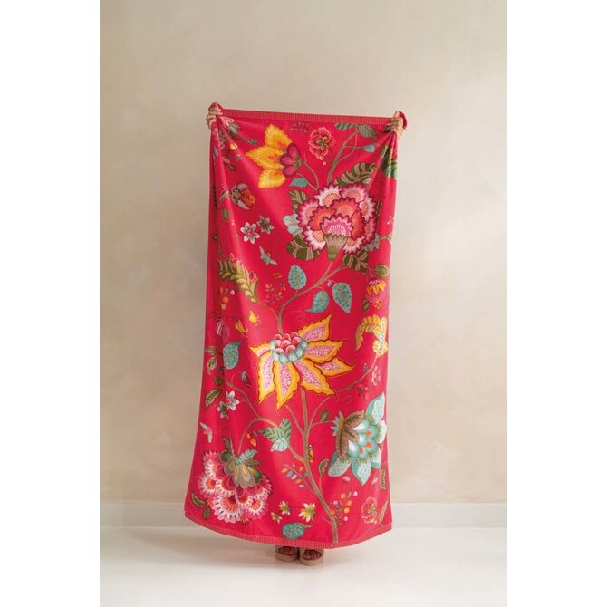 Pip Studio Pip Flowers Strandlaken - Rood 100 x 180 cm