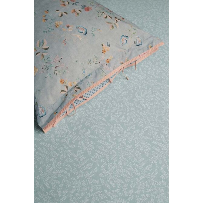 Drap-housse Leafy de Pip Studio - Bleu Gris 140 x 200/210/220 cm Hauteur des coins : 30 cm