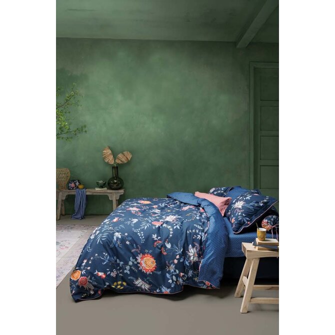 Pip Studio Flower Festival Dekbedovertrek - Donkerblauw 260 x 200/220 cm