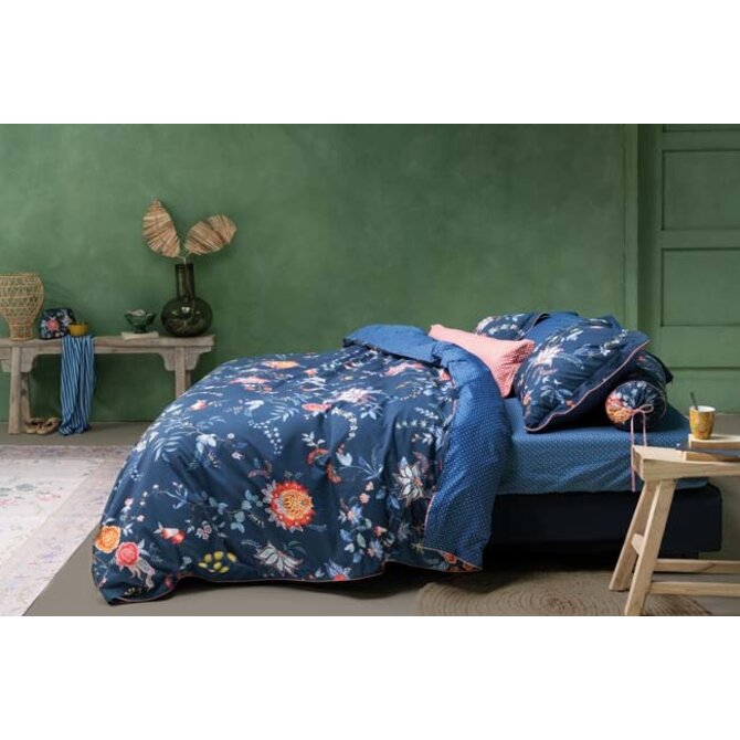 Pip Studio Flower Festival Dekbedovertrek - Donkerblauw 260 x 200/220 cm