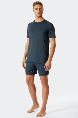 Schiesser Shortama bleu foncé 176699 48/S