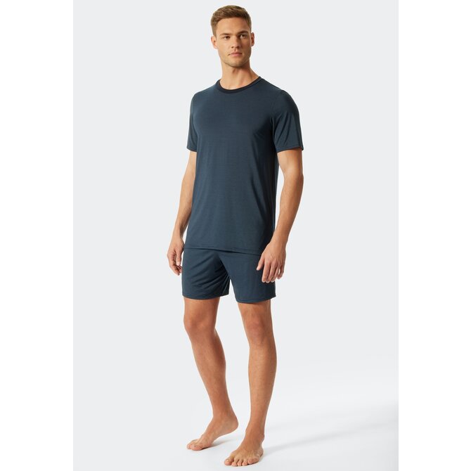Schiesser Shortama bleu foncé 176699 48/S