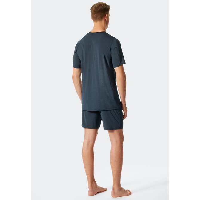 Schiesser Shortama bleu foncé 176699 48/S