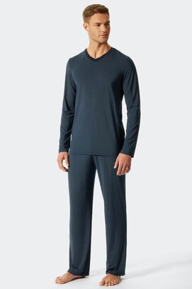 Schiesser Pyjama long bleu foncé 176698 48/S